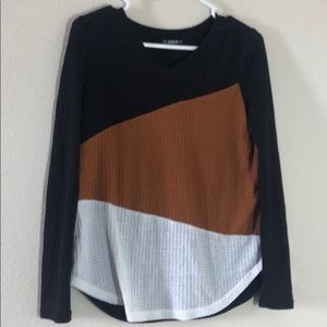 Block color sweater